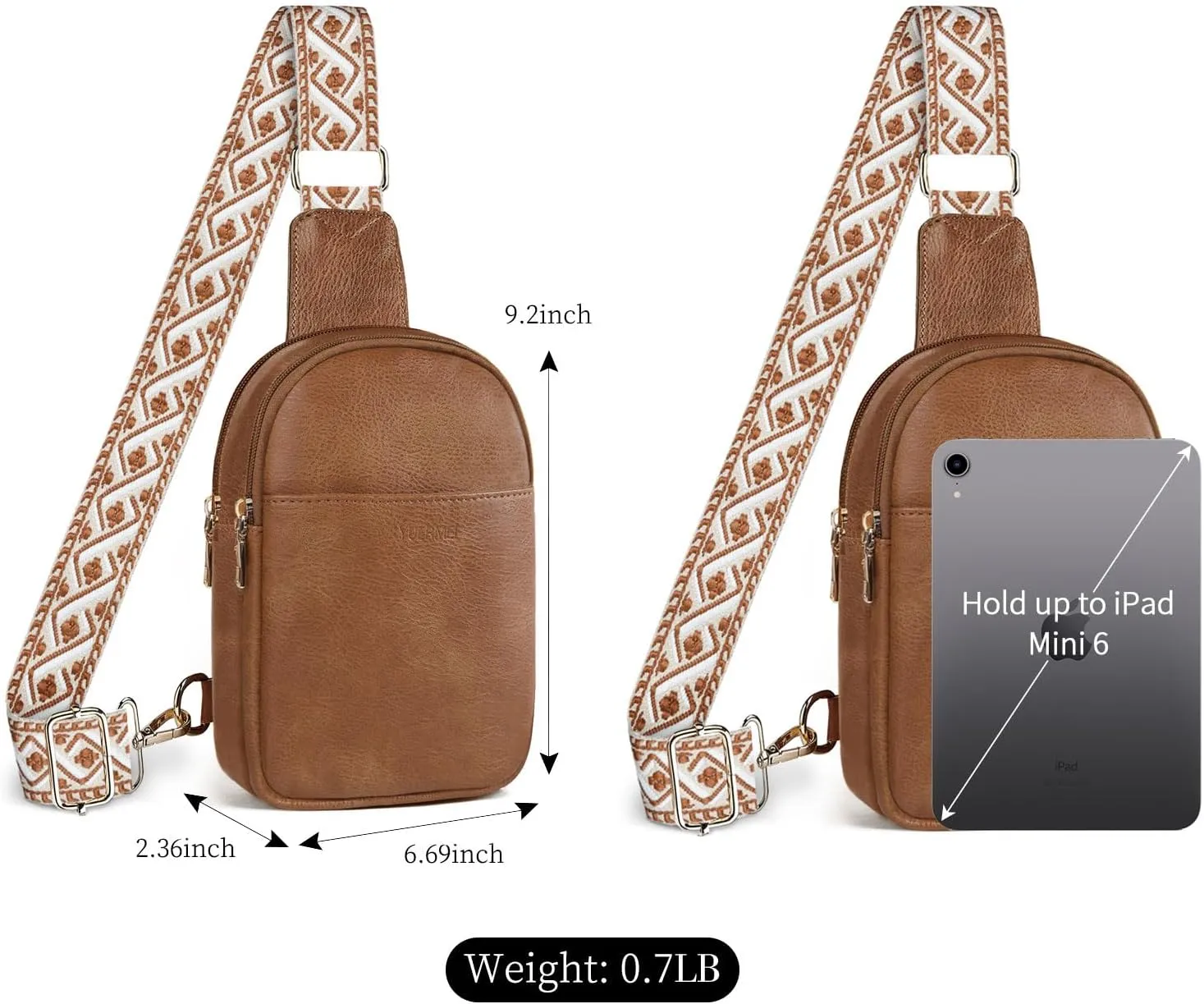 Anti Theft Crossbody Sling Bag for Women Trendy, Small Vegan Leather Cross body Fanny Chest Bag for Traveling