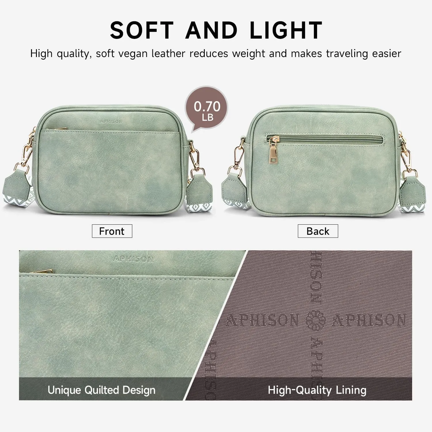 APHISON Quilted Crossbody Bags for Women Trendy,Vegan Leather Small Purses Shoulder Handbags with Adjustable Wide Strap