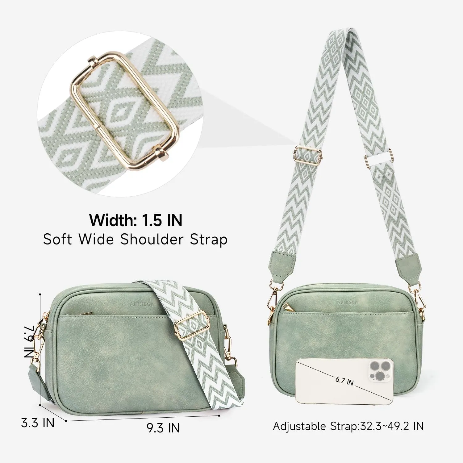 APHISON Quilted Crossbody Bags for Women Trendy,Vegan Leather Small Purses Shoulder Handbags with Adjustable Wide Strap