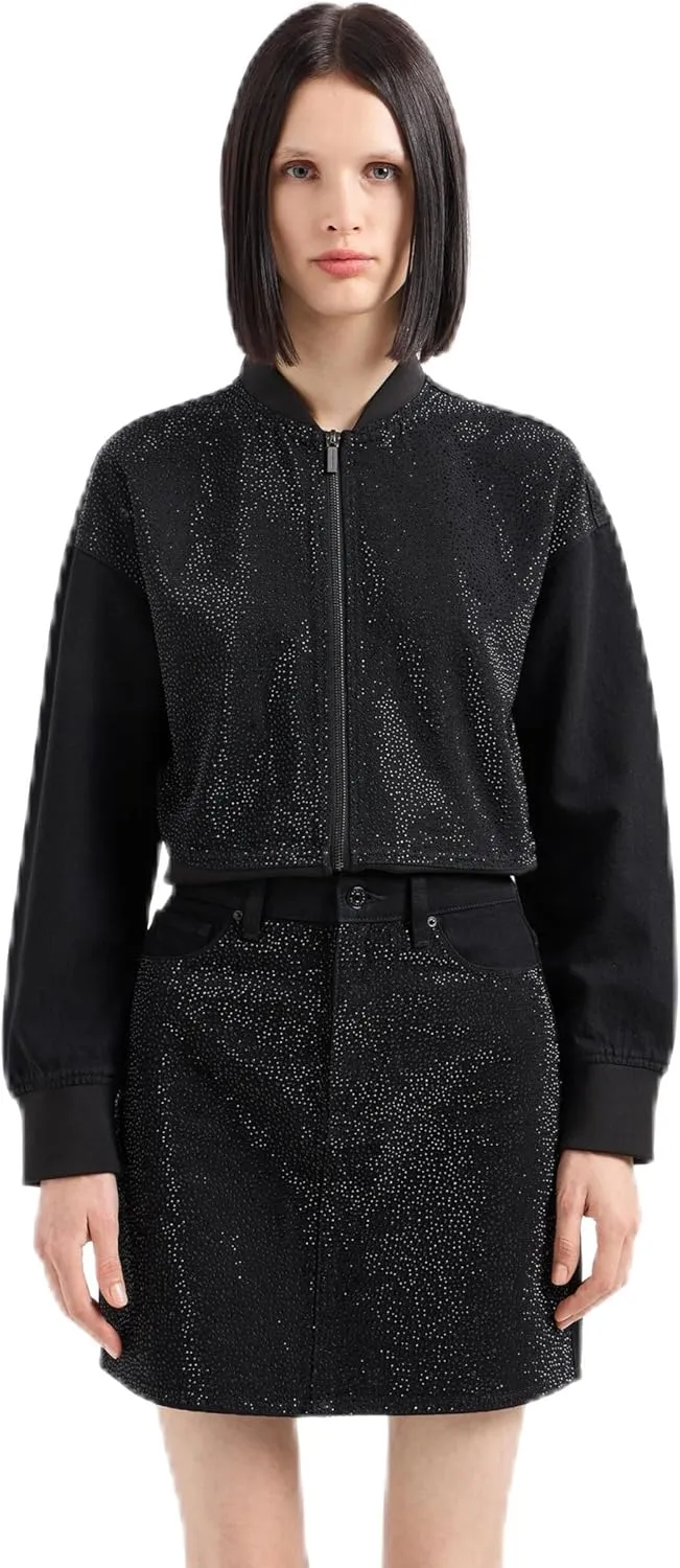 Armani Exchange Women's Shiny Denim Mini Skirt