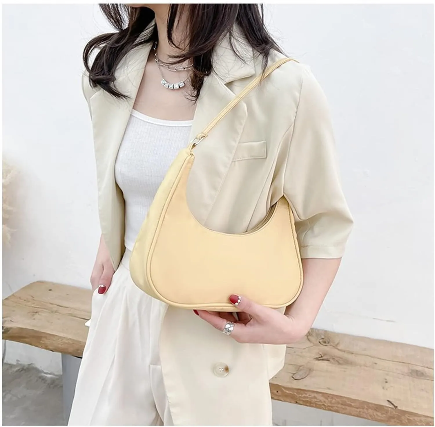 Armpit Purse Fashion Solid Color Shoulder Underarm Bags Purses Handbags Elegant Hobo Bags for Women