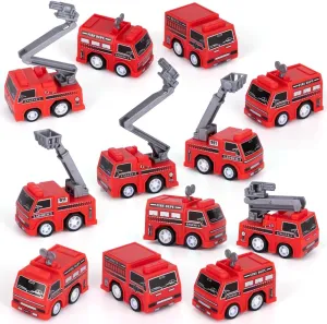 ArtCreativity Mini Pullback Fire Truck Toys (Bulk Pack of 24) Firefighter Birthday Party Supplies, Firetruck and Fireman Party Favors, Goodie Bag Fillers for Kids Ages 3 