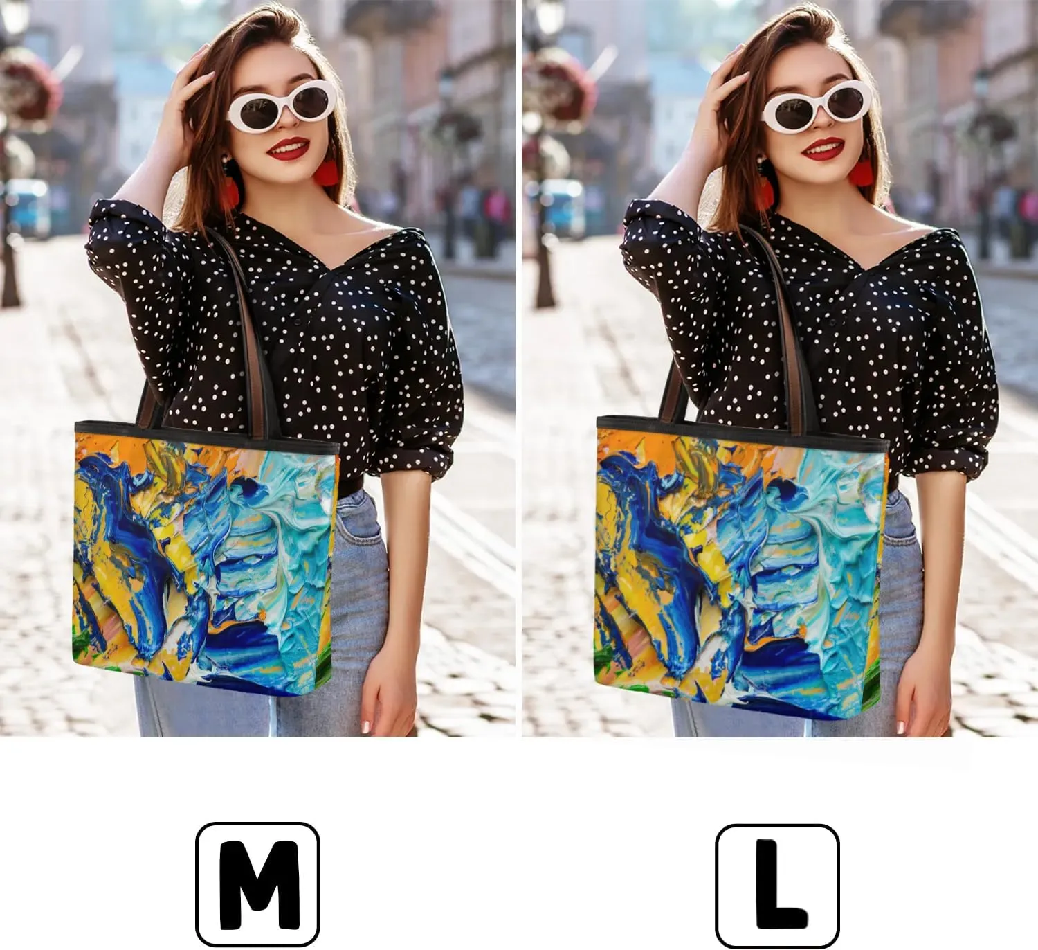 Artist Palette Tote Bag Tote for Women Zipper Womens Handbags Tote Bag for Work Shopping Travel