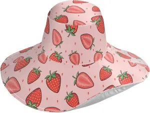 Aslsiy Women Sun Hat Wide Brim Summer Beach Hat Reversible Foldable Chin Strap UV Protection Hat