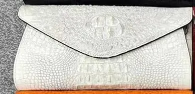 Authentic Crocodile Skin Women's Envelop Clutch Genuine Alligator Leather Lady Chain Purse Bag Female Cross Shoulder Bag
