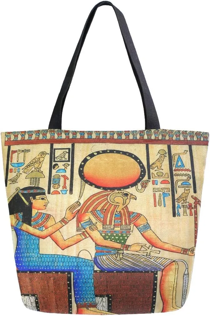 AUUXVA Large Canvas Handbag Canvas Tote Bags Purse Shoulder Shopping Bag with Zipper Pouch