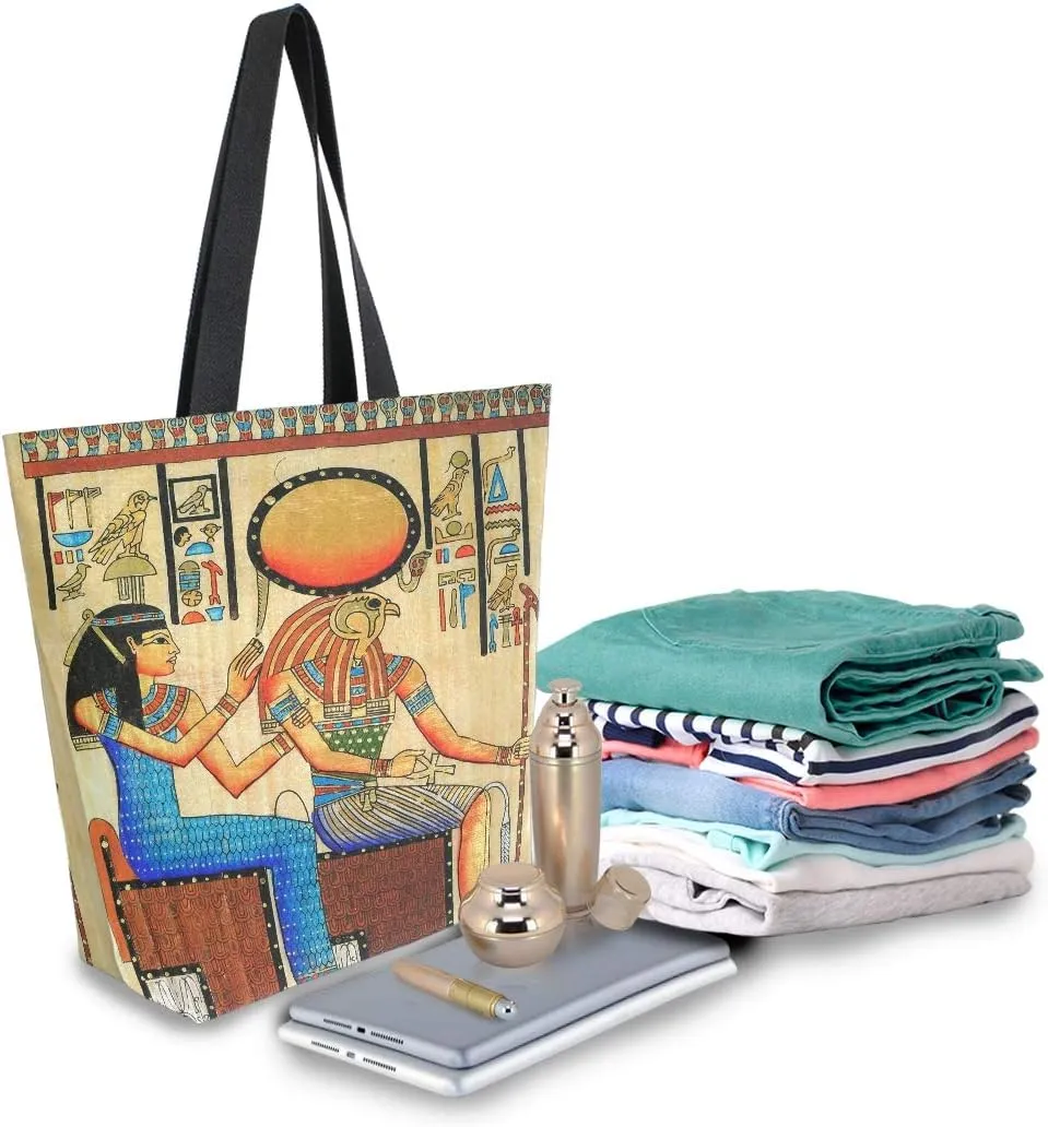 AUUXVA Large Canvas Handbag Canvas Tote Bags Purse Shoulder Shopping Bag with Zipper Pouch