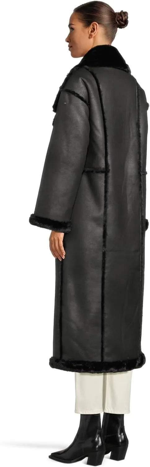 Avec Les Filles Women's Faux Shearling Maxi Coat