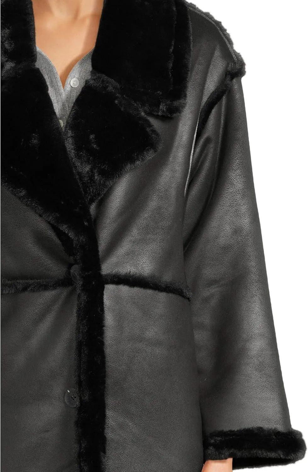 Avec Les Filles Women's Faux Shearling Maxi Coat