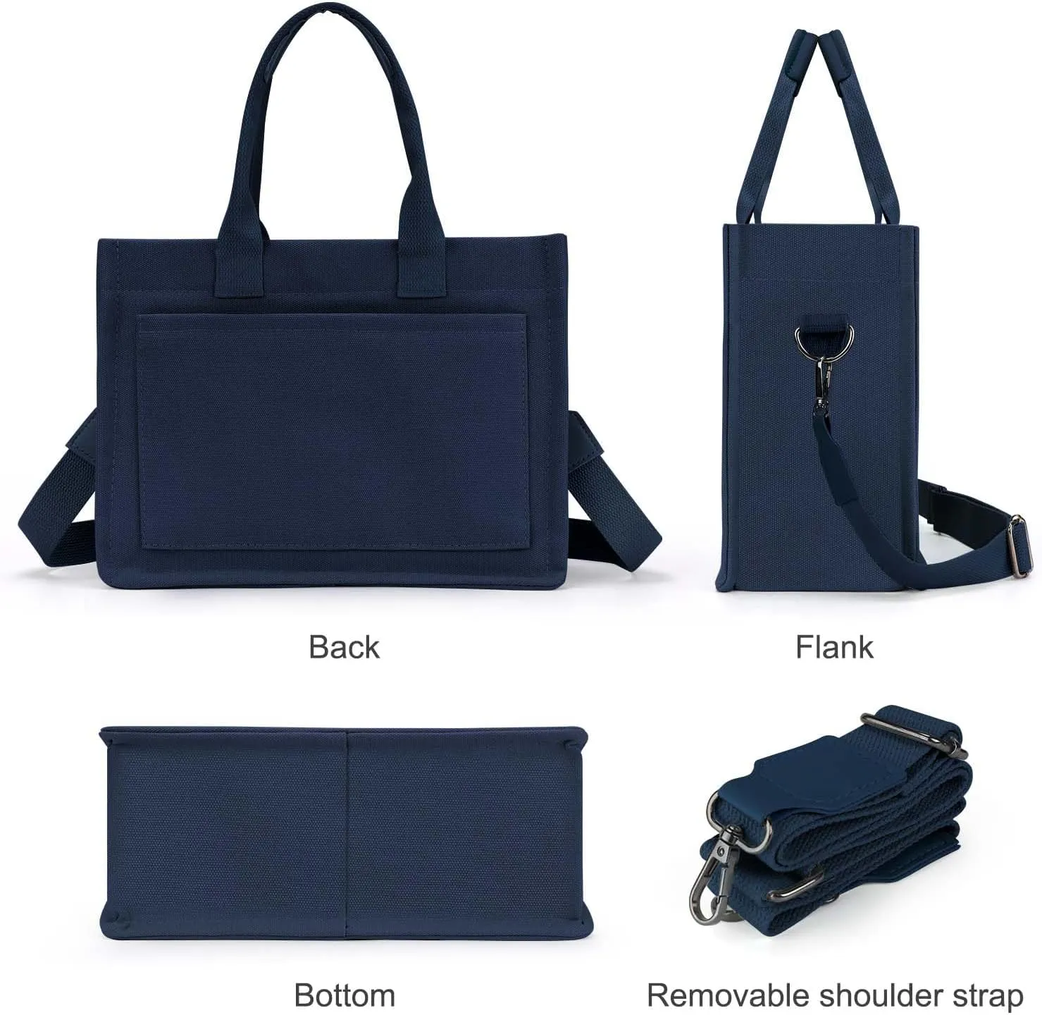 Ayieyill Canvas Tote Bag for Women with Pockets Crossbody Bag Tote Shoulder Handbags Casual Work Bags Everything Tote Bag