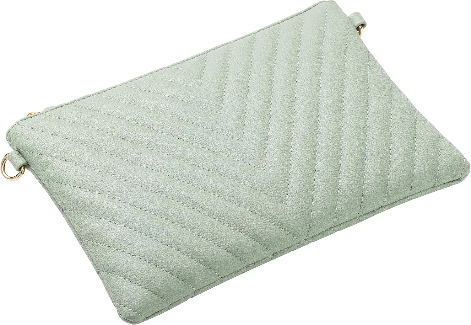 B BRENTANO Chevron Embroidered Crossbody Clutch Bag Pouch with Removable Wristlet & Adjustable Shoulder Strap