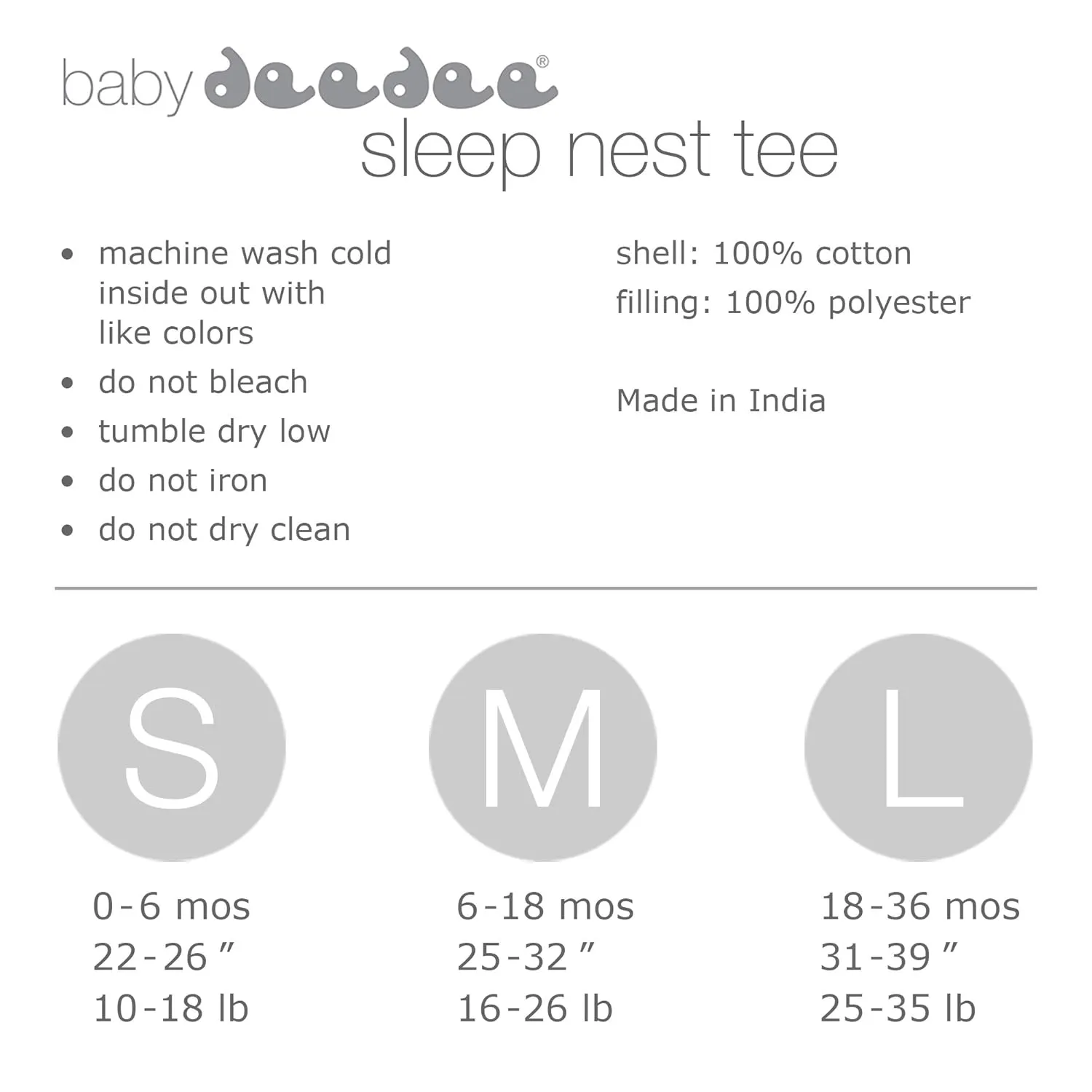 baby deedee Sleeping Sack, Baby Wearable Blanket Sleeping Bag, Sleep Nest Tee, Newborn and Infants, Lucky Trunks, Medium (6-18 Months)