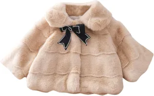 Baby Winter Clothes Kids Furry Cape Cloak Jacket Fleece Cloak Coat Toddler Baby Girl Coats Winter Warm Shawl Poncho