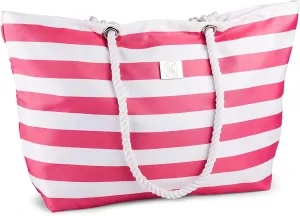 Bag&Carry Large Beach Tote Bag With Zipper - XL Beach Bags Waterproof Sandproof - Oversized Beach Bag With Pockets