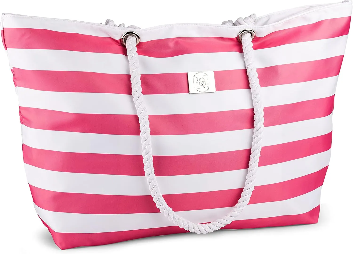 Bag&Carry Large Beach Tote Bag With Zipper - XL Beach Bags Waterproof Sandproof - Oversized Beach Bag With Pockets