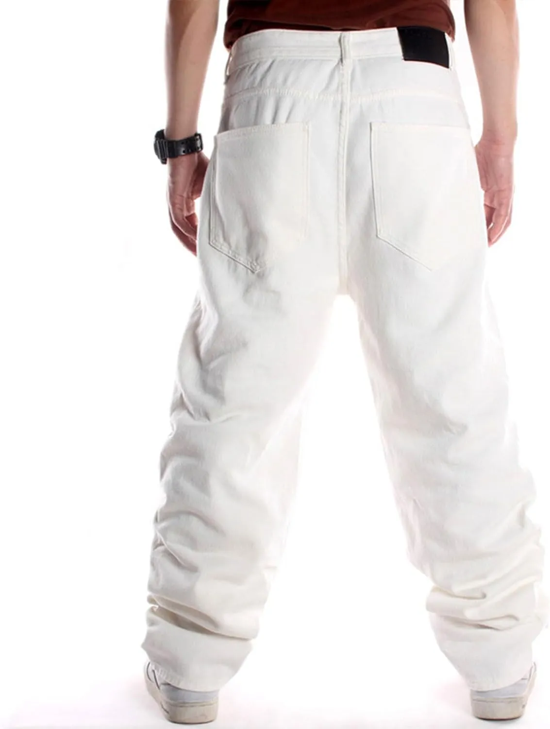Baggy Pants Y2k Skater Jeans Wide Leg Jeans Men White Oversized Jeans