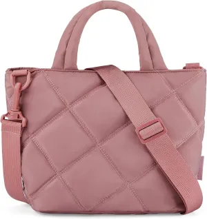 BAGSMART Crossbody Bags for Women, Quilted Grid Puffer Tote Handbag Shoulder Bag Small Purse