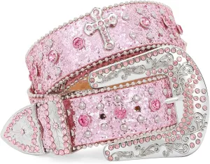 Balteus Sparkly Rhinestone Diamond Sequin Studded Belt for Men & Women - Western Cowgirl Cowboy Style