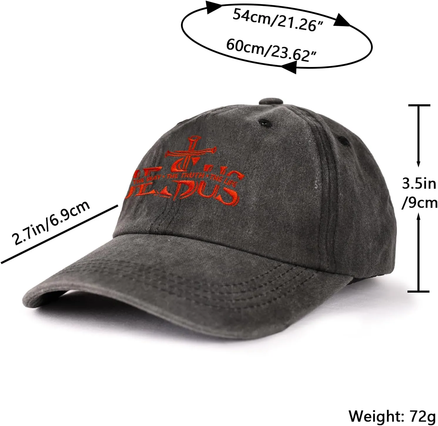 Baseball Cap for Women Men Embroidery Adjustable Washed Distressed Trucker Hat