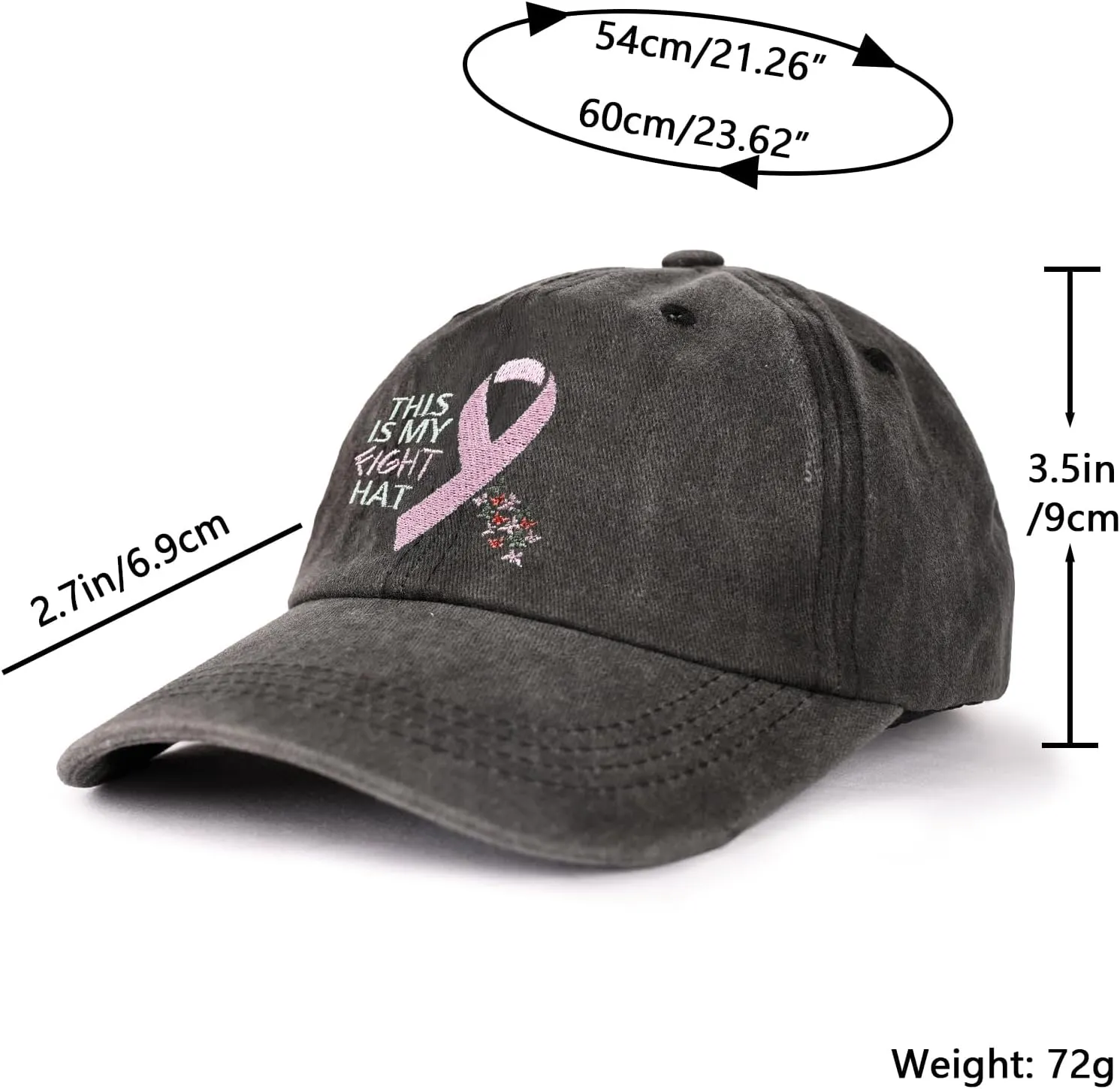 Baseball Cap for Women Men Embroidery Adjustable Washed Distressed Trucker Hat