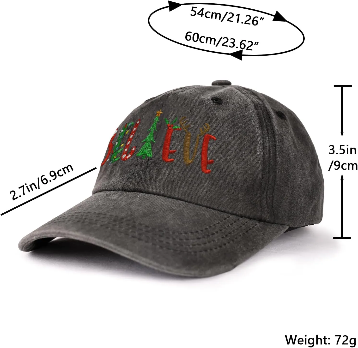 Baseball Cap for Women Men Embroidery Adjustable Washed Distressed Trucker Hat