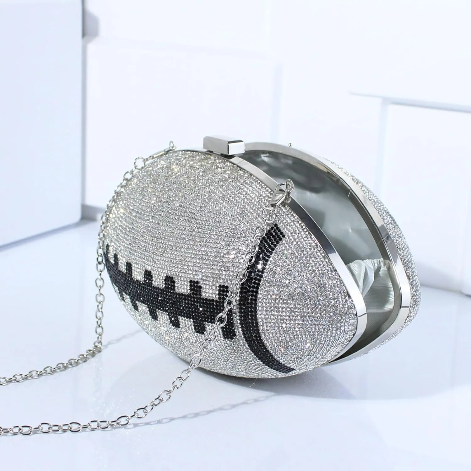 Basketball Clutch Purse with Rhinestone Bling Ball Play Purse for Women