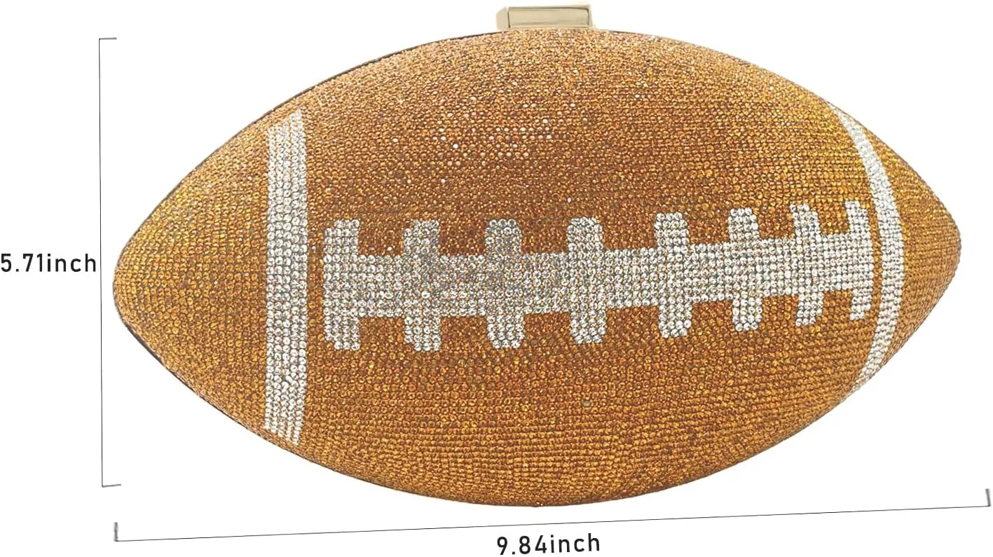 Basketball Clutch Purse with Rhinestone Bling Ball Play Purse for Women
