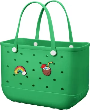 Beach Bag Rubber Tote Bag - Waterproof Travel Bag for Women Washable Tote Bag Handbag for Sports Beach Market Pool