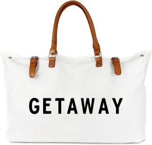 Beach Bag with Vegan Leather Handle, Extra Large Beach Bag for Women Waterproof Sandproof, White