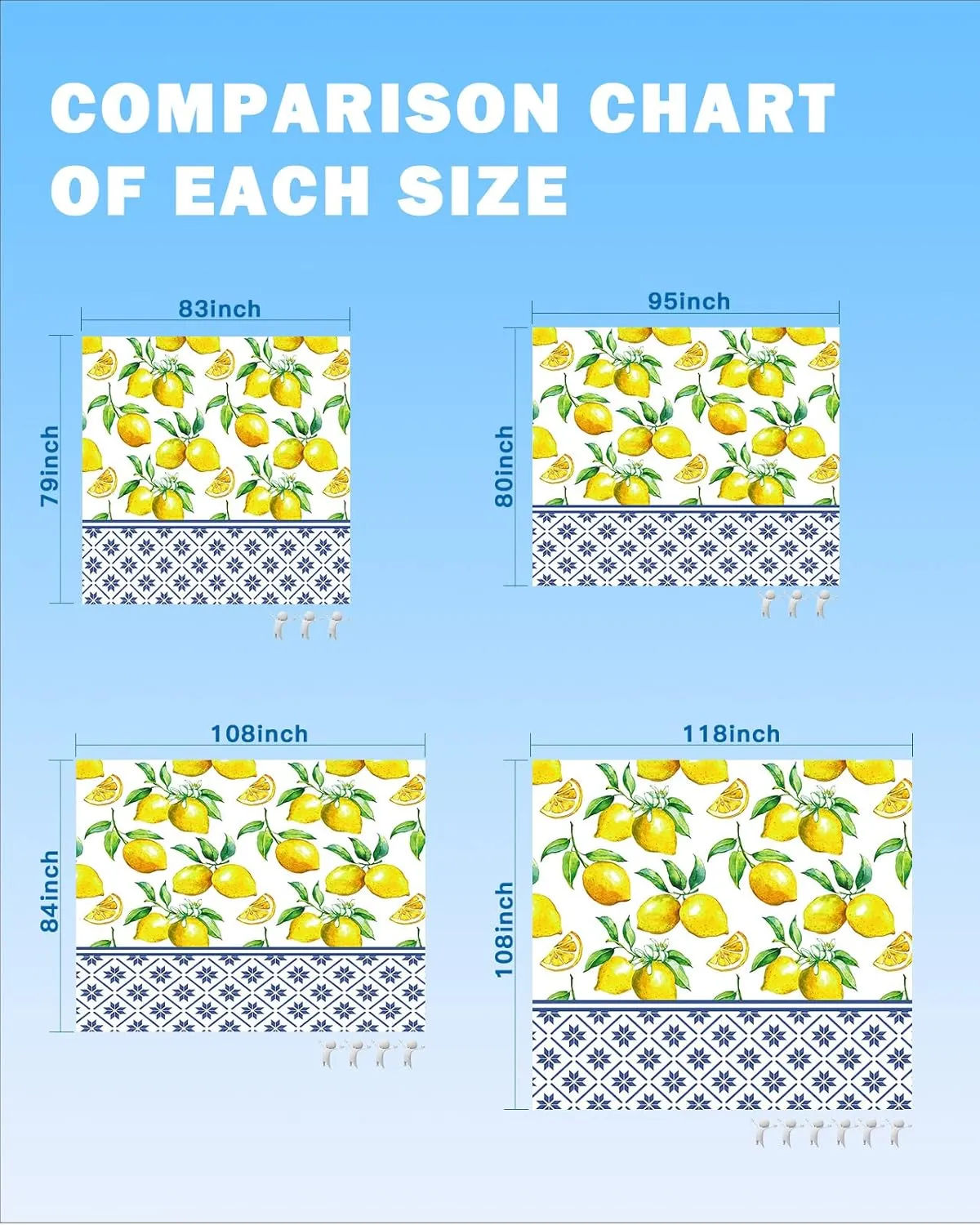 Beach Blanket Sandproof Oversized 118" x 108" Summer Fresh Lemon Waterproof Quick Drying Sand Free Mat Indigo Blue Tile Pattern Picnic Blankets for Outdoor Travel Camping Hiking Park
