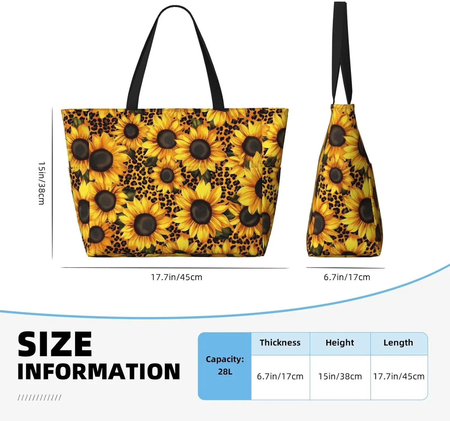 Beach Tote Bag for Women Foldable Waterproof and Sandproof Tote Bag with Zipper Print Beach Bag Large Travel Bag