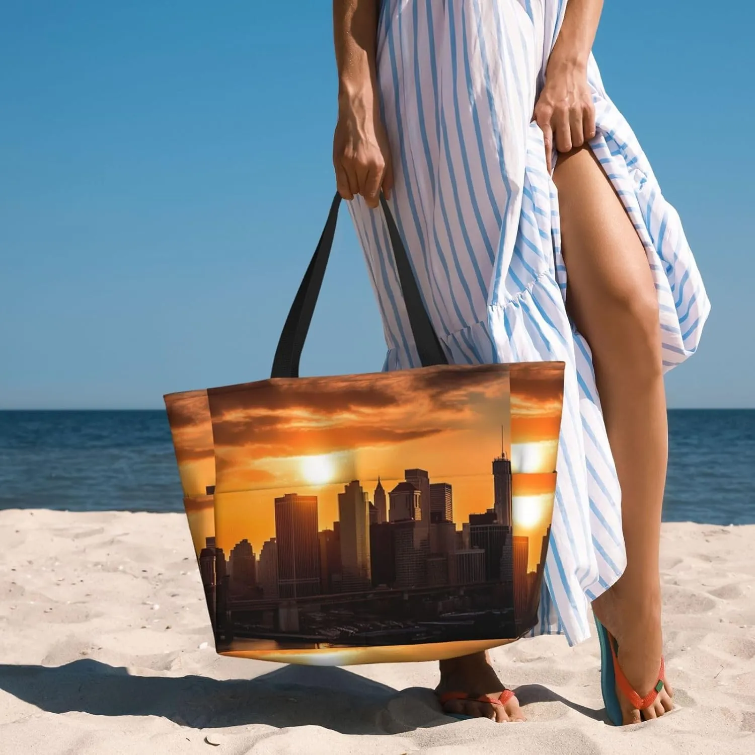 Beach Tote Bag for Women Oversized Travel Weekender Bags Rock jump Waterproof Pool Bag Beach Accessories