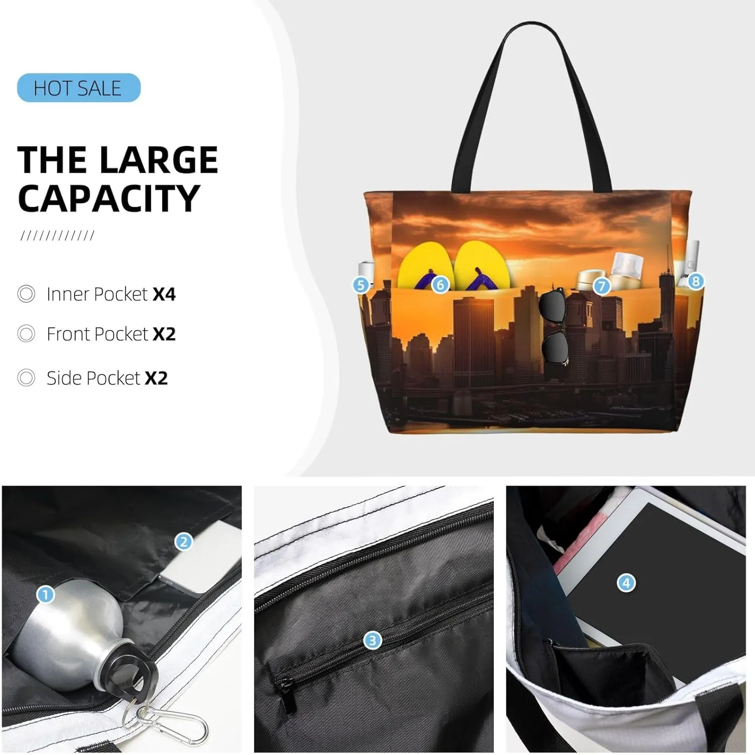 Beach Tote Bag for Women Oversized Travel Weekender Bags Rock jump Waterproof Pool Bag Beach Accessories
