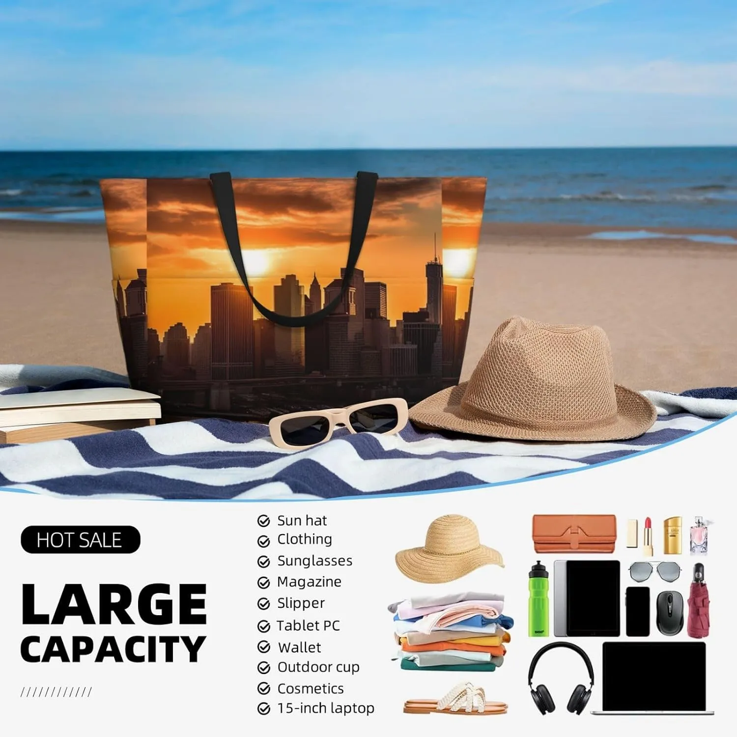 Beach Tote Bag for Women Oversized Travel Weekender Bags Rock jump Waterproof Pool Bag Beach Accessories
