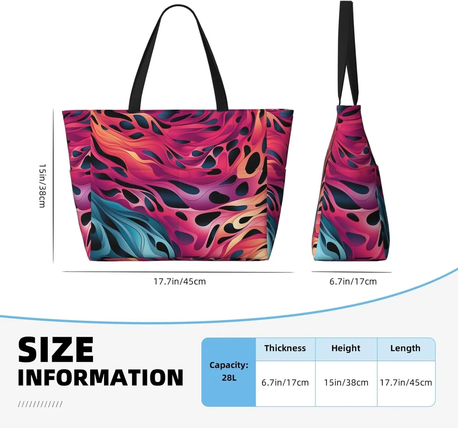 Beach Tote Bag for Women Oversized Travel Weekender Bags Skate boards Waterproof Pool Bag Beach Accessories