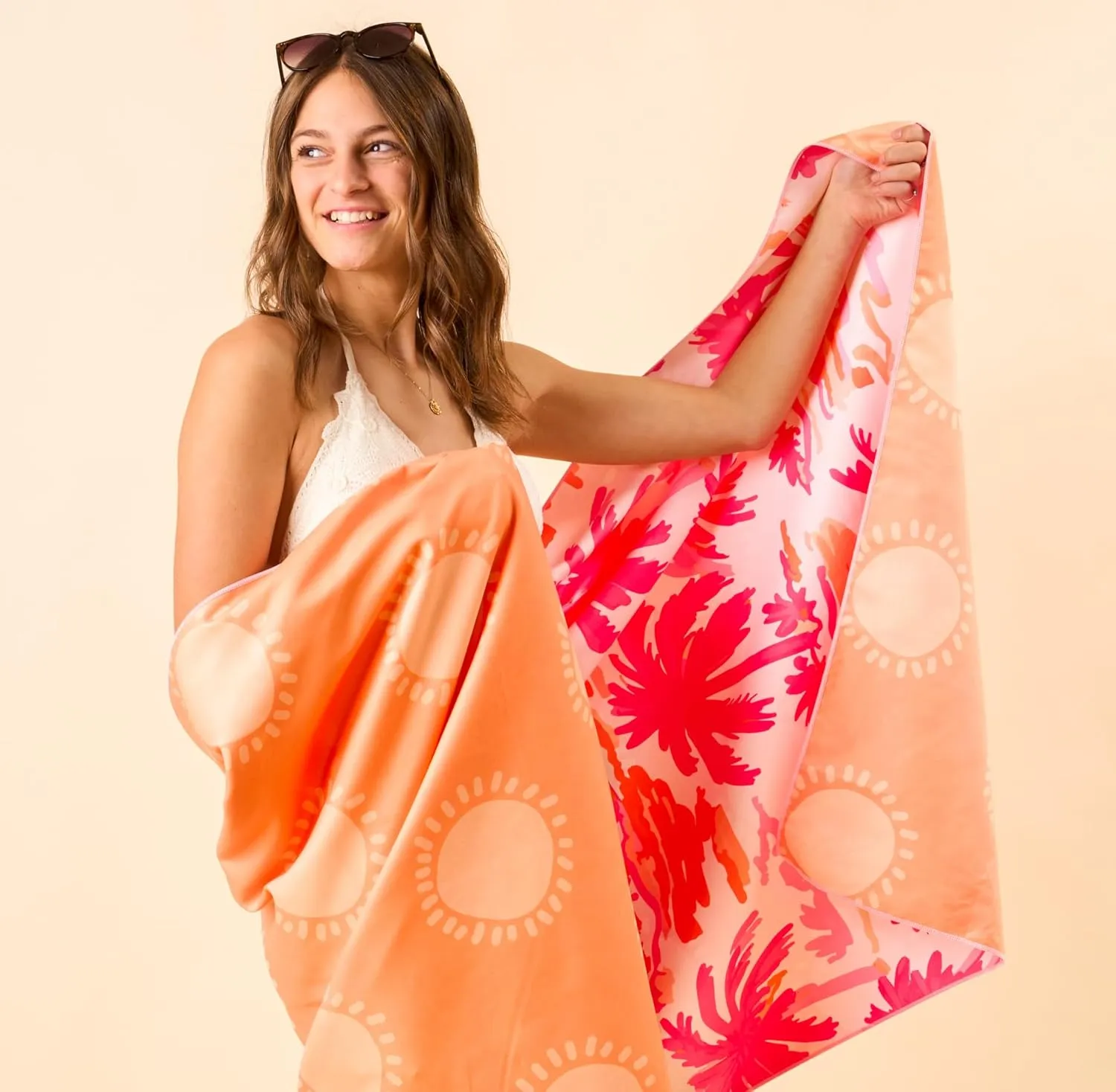 Beach Towel Set Microfiber Quick Dry Towel Extra Large Sand and Water Resistant Oversized for Pool or Beach Chairs 3 Piece Set with Matching Bag and Stay Put Band