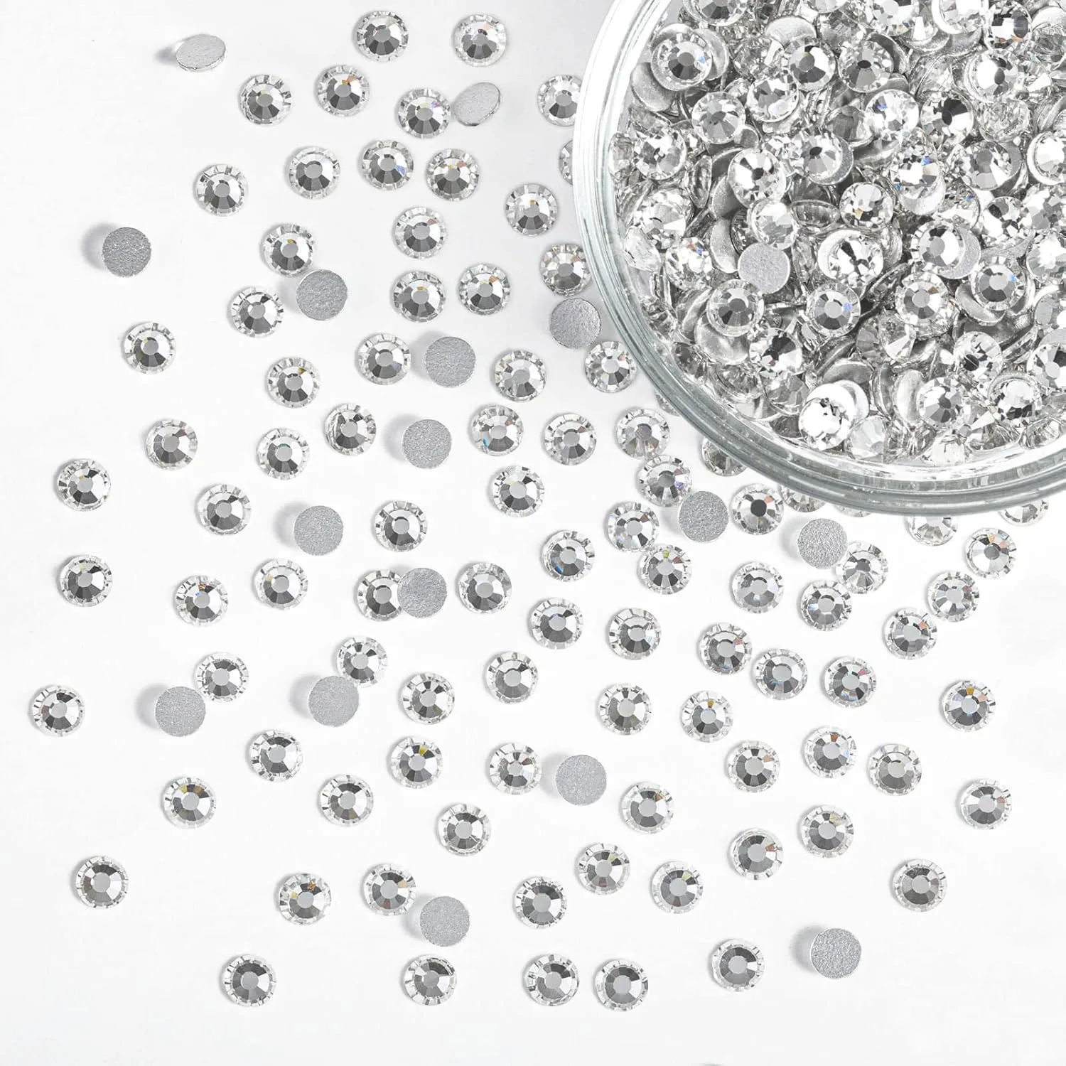 Beadsland Flatback Rhinestones Bulk,14400PCS White Rhinestones for Nails Crafts Clothes DIY Decoration, Crystal, SS20, 4.6-4.8mm