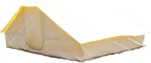 Bell Tent Yurt Tent 320G Cotton Canvas Double Door Pyramid Tent, Family Glamping Tents Adult Camping Indian Tipi Pyramid Tent for 2/4/6/8 Person All Year Living