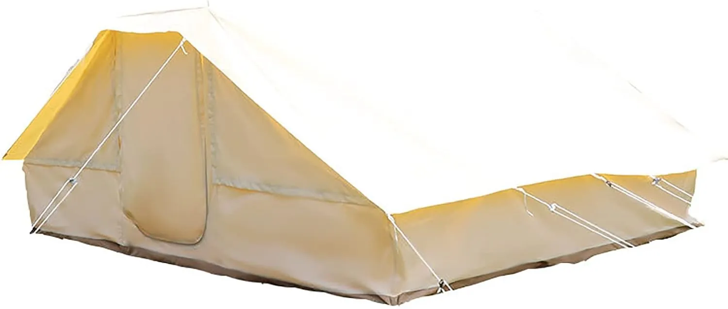 Bell Tent Yurt Tent 320G Cotton Canvas Double Door Pyramid Tent, Family Glamping Tents Adult Camping Indian Tipi Pyramid Tent for 2/4/6/8 Person All Year Living