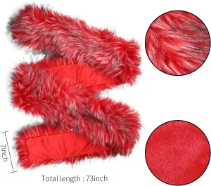 Bettli Women's Men's Extra Large Faux Fox Raccoon Fur Scarf Collar Stole Shawl