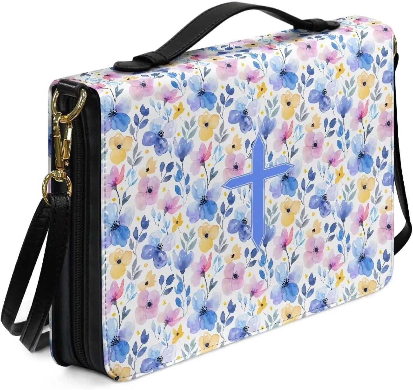 Bible Cover Case for Women with Detachable Strap,PU Leather Bible Cover for Girl Church Book Cover Custom