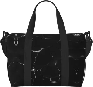 Black Marble Duffel Bags for Traveling - Lightweight Personal Item Travel Bags, Gym Bags for Men and Women