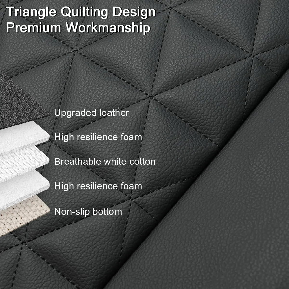 Black Panther Luxury Faux Leather Car Seat Cover Front Bottom Seat Cushion Cover, Anti-Slip and Wrap Around The Bottom, Fits 95% of Vehicles - 1 Piece,Black