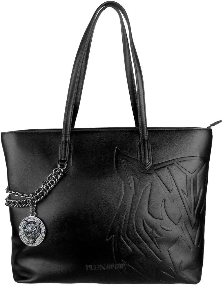 Black Polyurethane Shoulder Bag