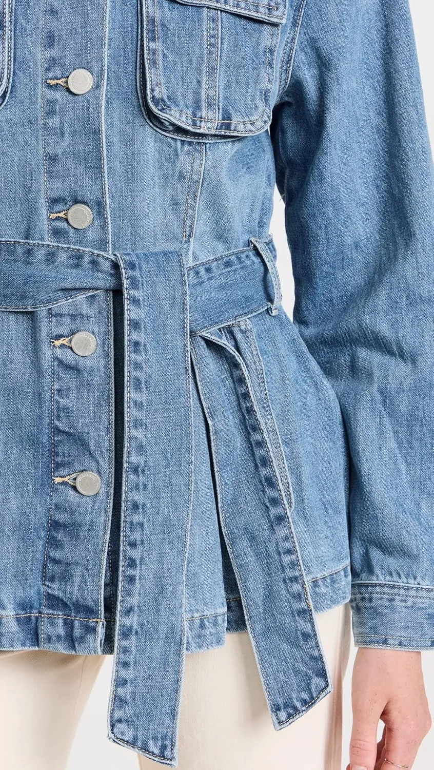 [BLANKNYC] Womens Long Denim Pleated Jacket