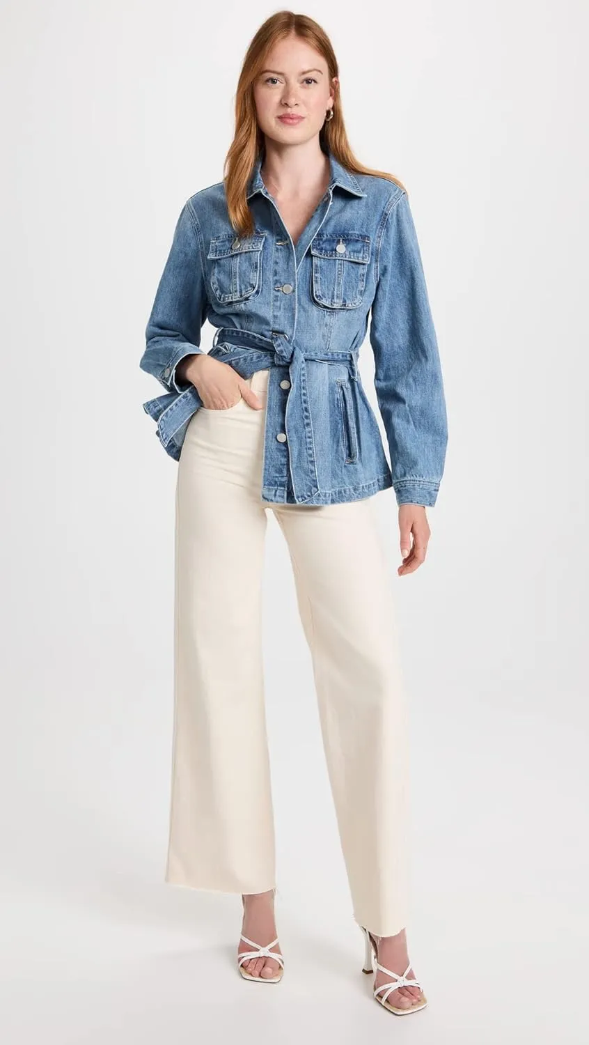 [BLANKNYC] Womens Long Denim Pleated Jacket