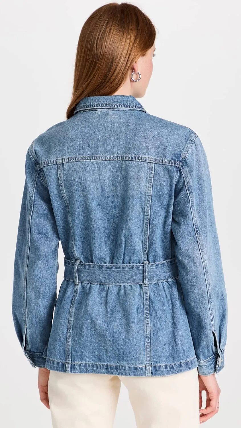 [BLANKNYC] Womens Long Denim Pleated Jacket
