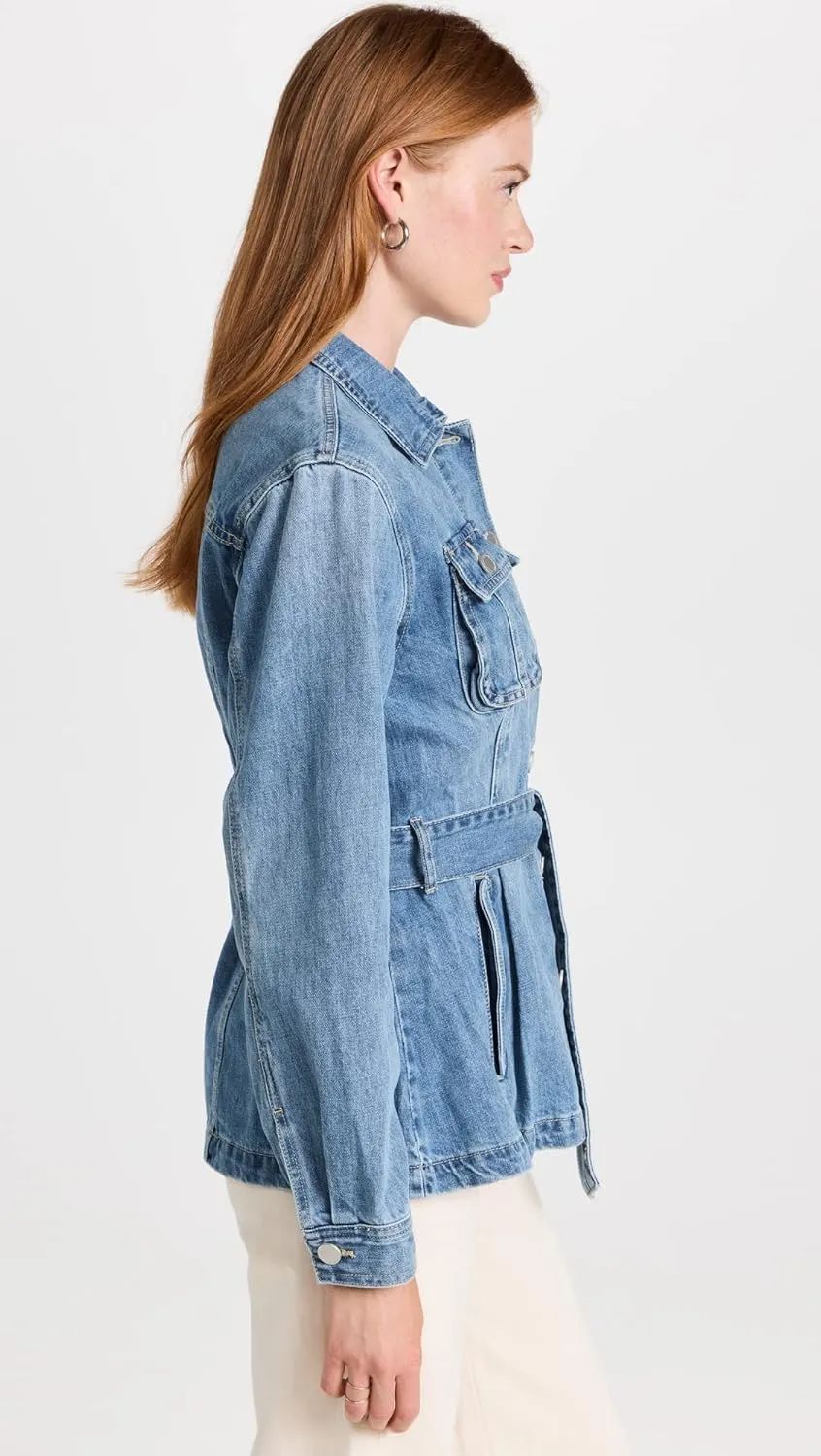 [BLANKNYC] Womens Long Denim Pleated Jacket