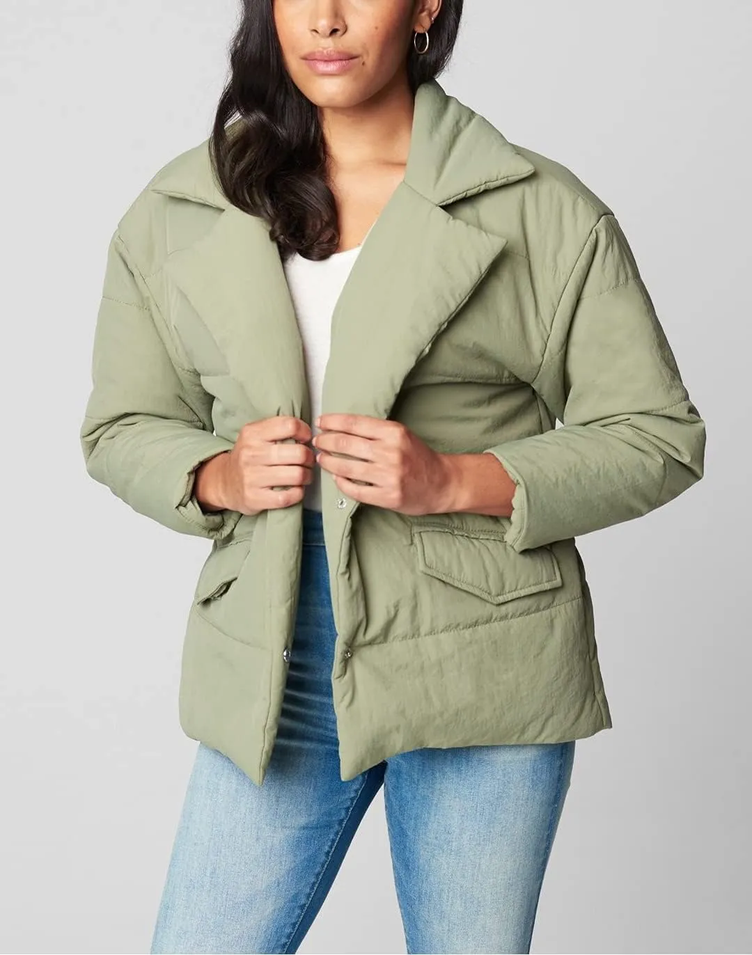[BLANKNYC] womens Luxury Clothing Quilted Print Jacket, Comfortable & Stylish Windbreaker Coat