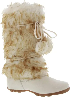 BlossomTalia-Hi Women Mukluk Faux Fur Winter Boot Nude 8